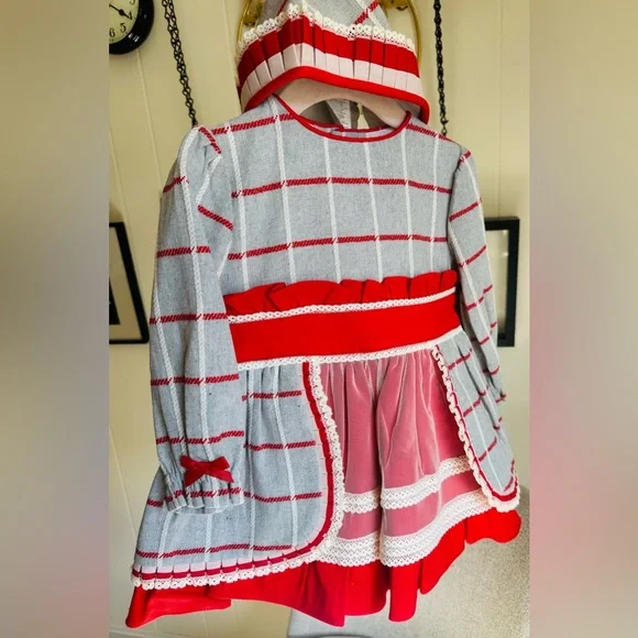Charming Red and Gray Kids Formal Dress - Picture 1 of 5